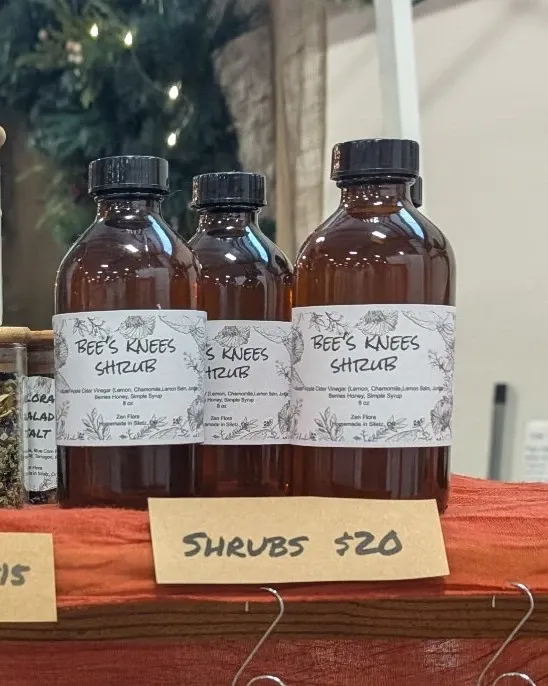 Bee's Knees Shrub amber bottles
